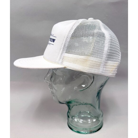 Vintage 80s BREN TEN Pistol Firearm Mesh Foam Trucker Hat Snapback - White Japan - Picture 5 of 9